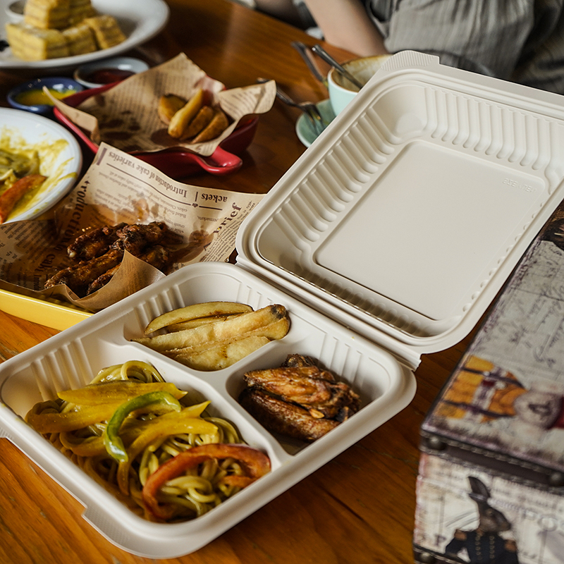 玉米淀粉正方形連體三分格